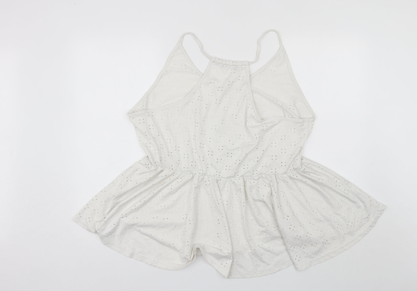 SheIn Womens White  Polyester Basic Blouse Size 3XL Round Neck