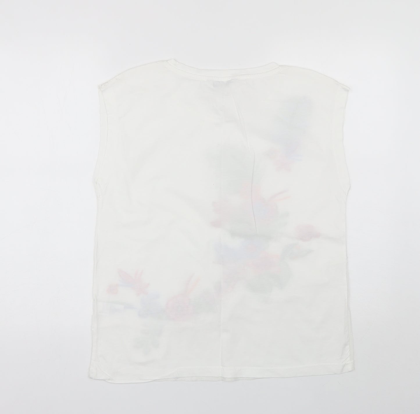 NEXT Womens White  Cotton Basic T-Shirt Size 12 Round Neck