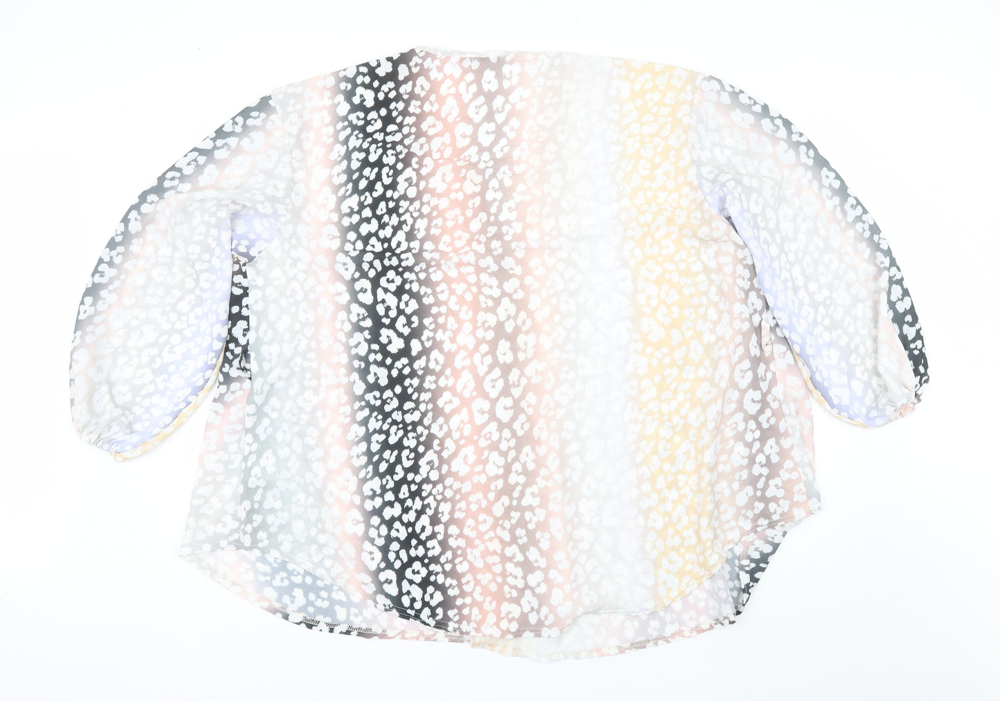 Boohoo Womens Multicoloured V-Neck Animal Print Polyester Shrug Jumper Size 18