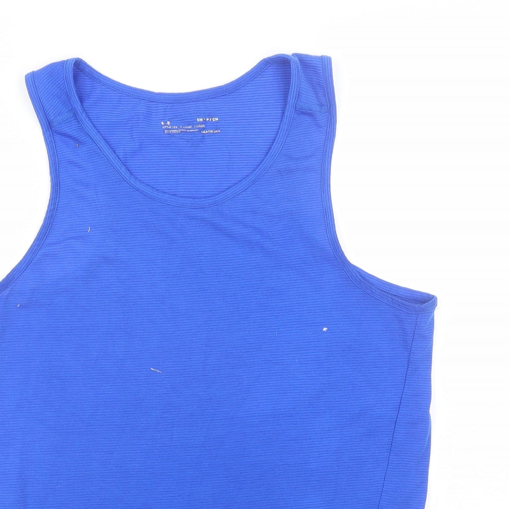 Under armour Womens Blue  Polyester Basic Tank Size S Round Neck