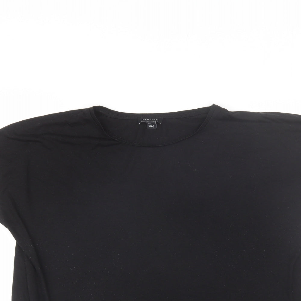 New Look Womens Black  Polyester Basic T-Shirt Size 18 Round Neck