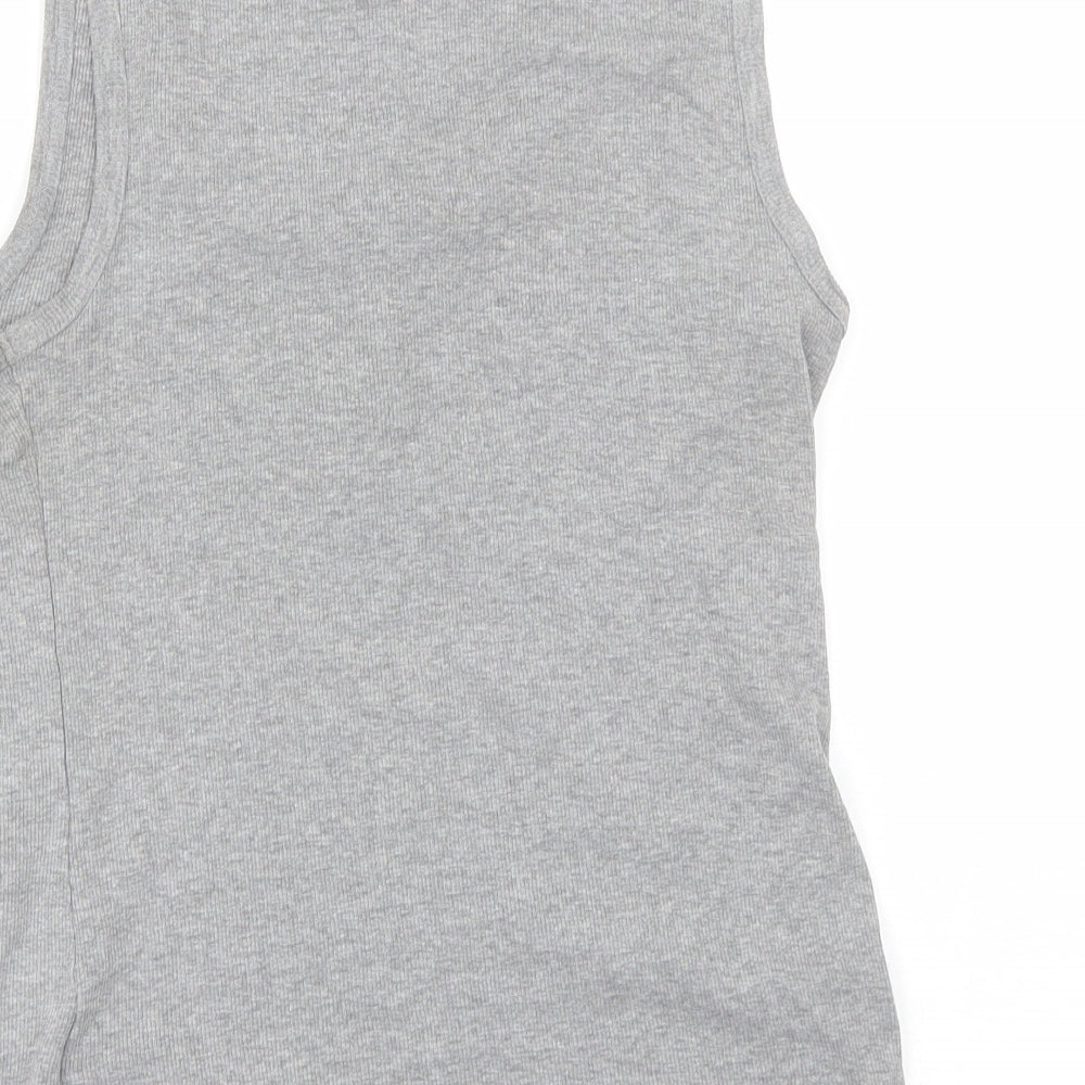 ESMARA Womens Grey  Cotton Basic Tank Size L Round Neck