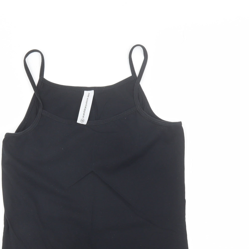 NEXT Womens Black  Cotton Camisole Tank Size 10 Round Neck