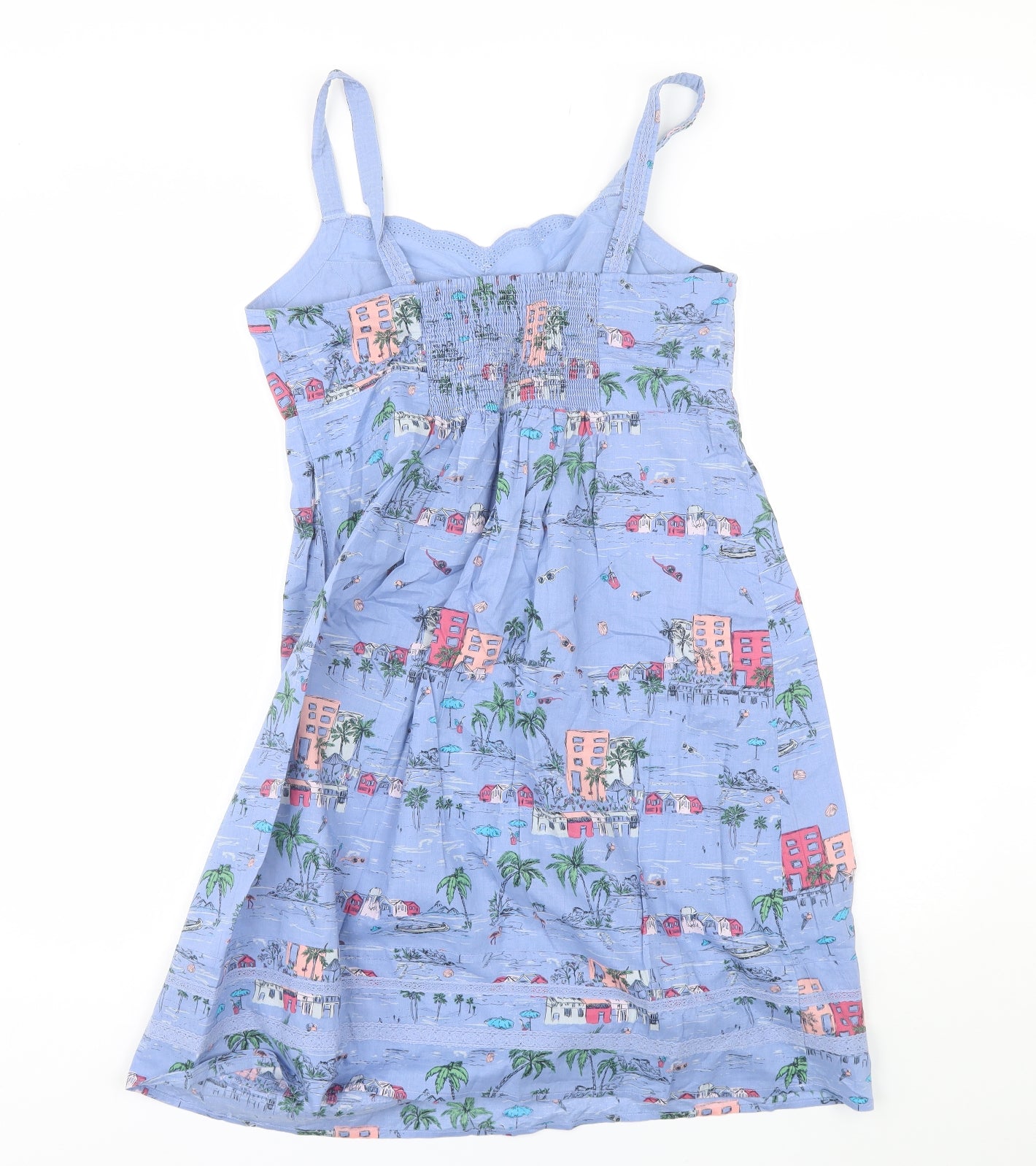 Debenhams Womens Blue  Cotton Shift  Size 12  Round Neck