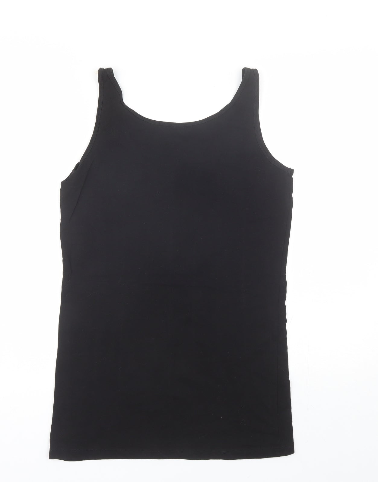 TU Womens Black  Cotton Basic Tank Size 14 Round Neck