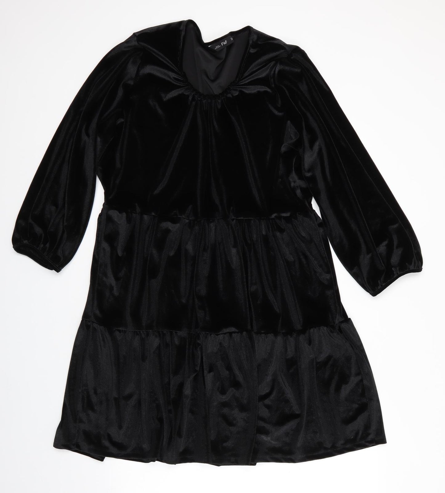 Florence and Fred Womens Black  Polyester Fit & Flare  Size 22  Scoop Neck  - Velvet feel