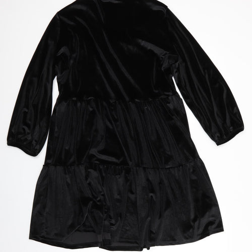 Florence and Fred Womens Black  Polyester Fit & Flare  Size 22  Scoop Neck  - Velvet feel