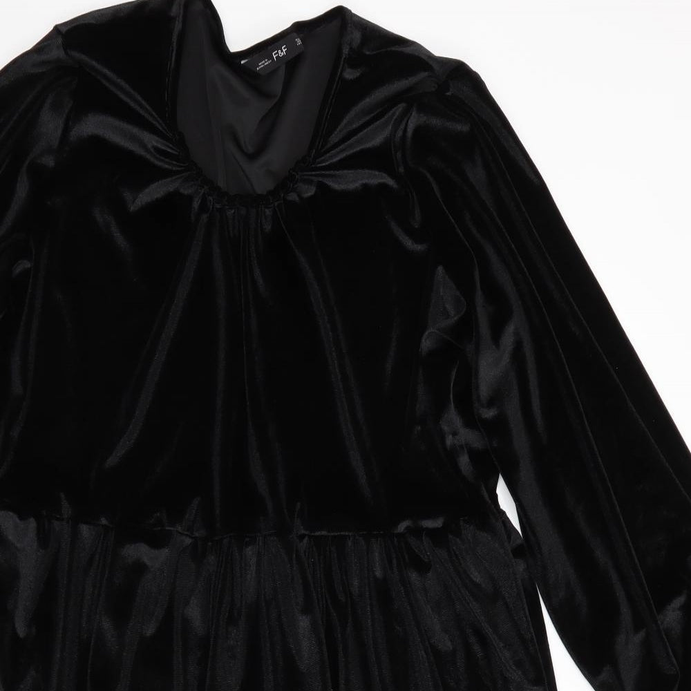 Florence and Fred Womens Black  Polyester Fit & Flare  Size 22  Scoop Neck  - Velvet feel