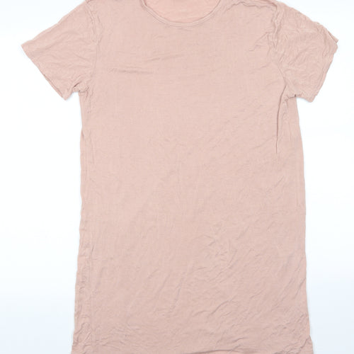 Pretty Little Thing  Womens Pink  Viscose T-Shirt Dress  Size 10  Round Neck