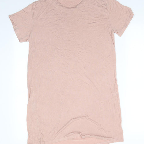 Pretty Little Thing  Womens Pink  Viscose T-Shirt Dress  Size 10  Round Neck