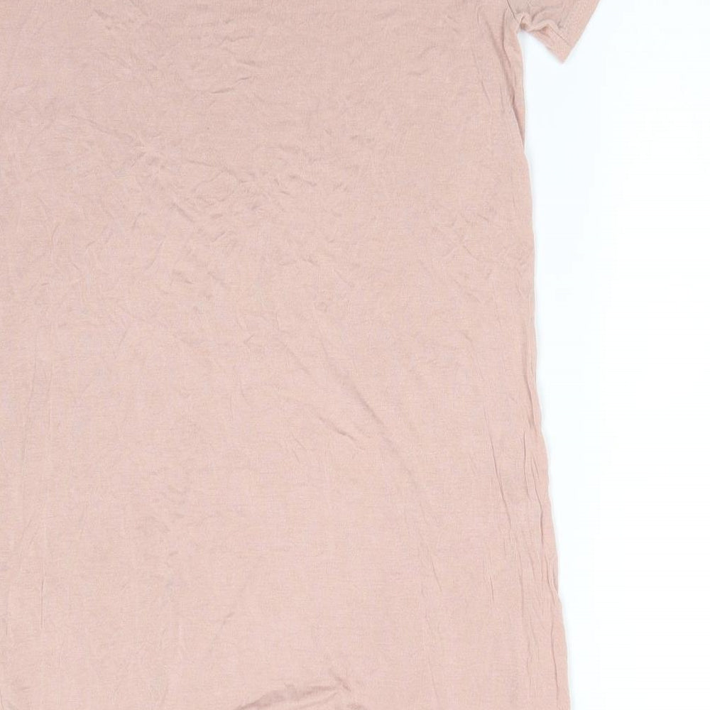 Pretty Little Thing  Womens Pink  Viscose T-Shirt Dress  Size 10  Round Neck