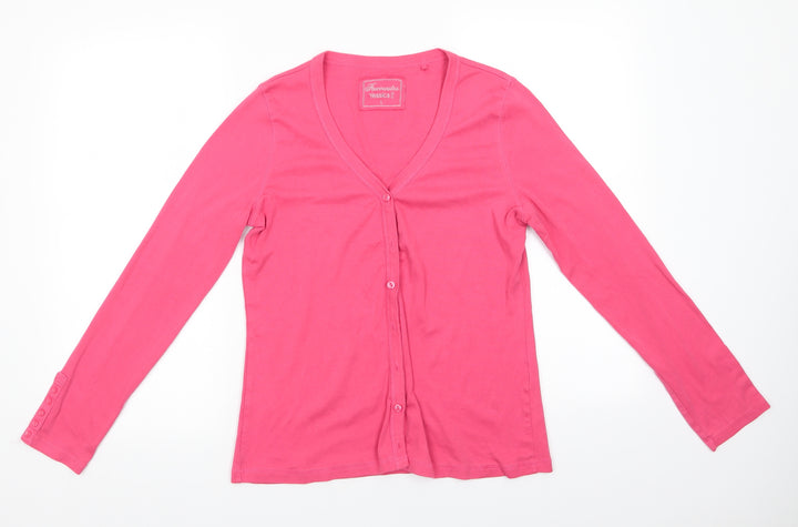 Yessica Womens Pink   Tunic T-Shirt Size L V-Neck - Coral colour