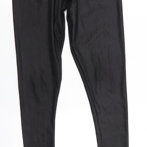 Ribbon Womens Black  Polyester Jegging Leggings Size 10 L28 in   - sheen finish