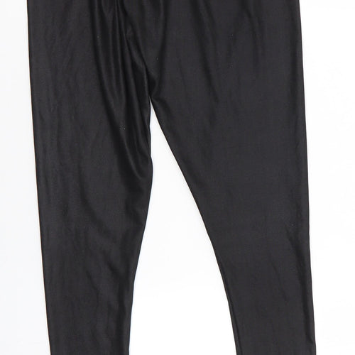 Ribbon Womens Black  Polyester Jegging Leggings Size 10 L28 in   - sheen finish