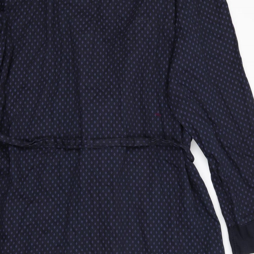 Marks and Spencer Mens Blue Polka Dot Cotton  Robe Size 2XL   - Polka dot style print Navy Blue