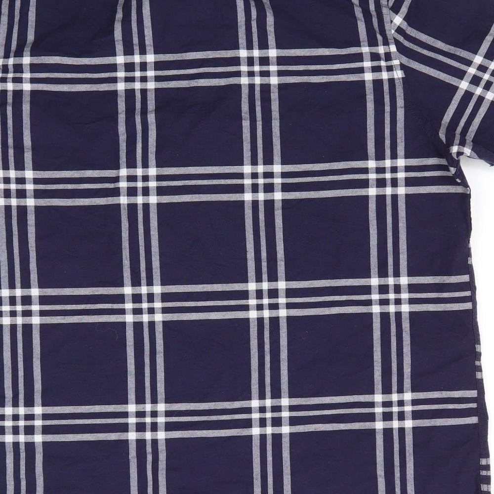 Cedar Wood State Mens Blue Check Cotton  Button-Up Size L Collared  - Blue White Check