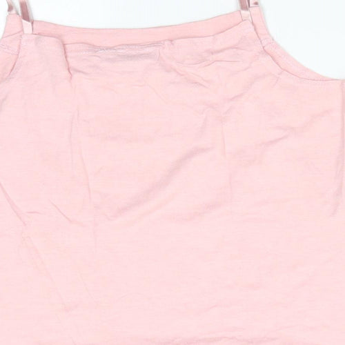 EGF Girls Pink Floral Viscose Camisole Tank Size 11-12 Years Round Neck  - Ribbon straps