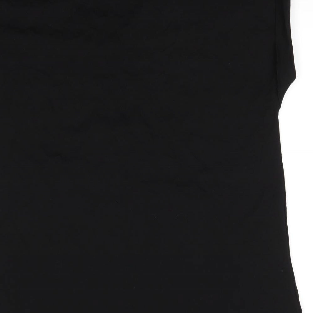V by Very Womens Black  Cotton Basic T-Shirt Size 18 V-Neck