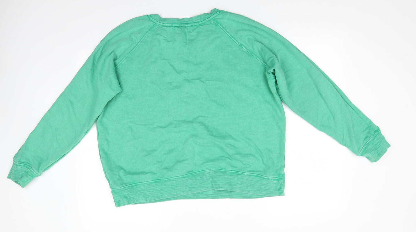 Marks and Spencer Womens Green  Cotton Pullover Sweatshirt Size 18   - Emerald Green