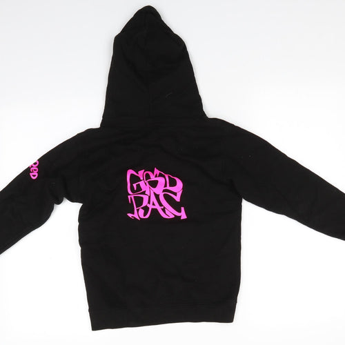 Just Hoods Girls Black  Cotton Pullover Hoodie Size 7-8 Years   - Academi Westend Academy