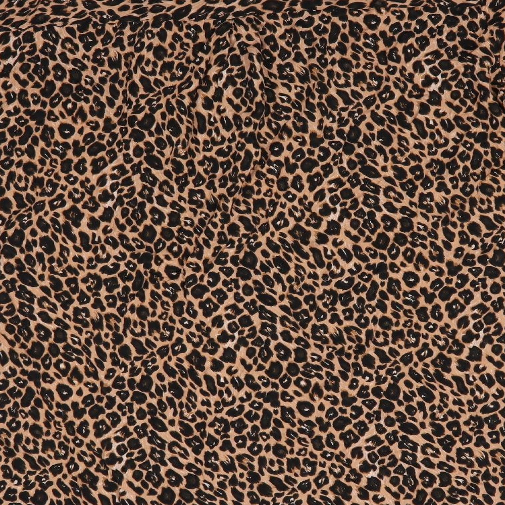 Boohoo Womens Beige Animal Print Viscose Basic Button-Up Size 18 High Neck - Mandarin Collar