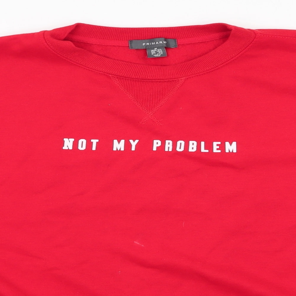 Primark Womens Red   Pullover Sweatshirt Size M   - Not My Problem