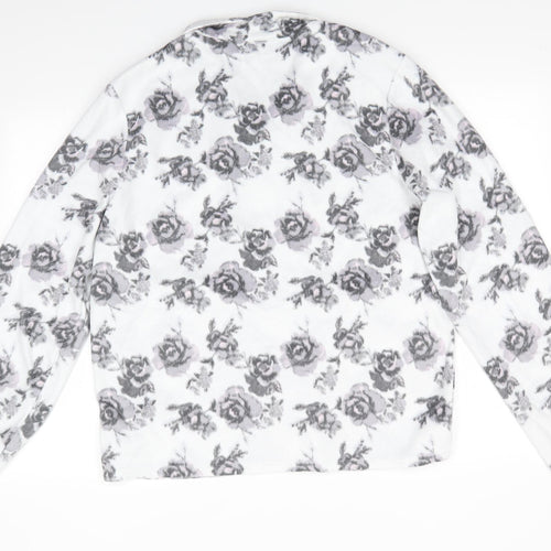 Sleep & Lounge Womens White Floral Polyester  Pyjama Top Size 16   - Pink Grey Flowers
