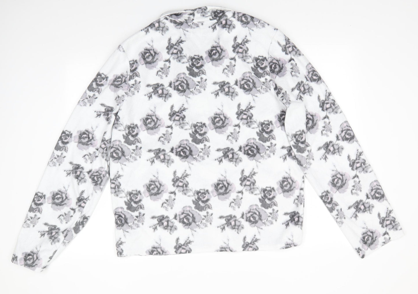 Sleep & Lounge Womens White Floral Polyester  Pyjama Top Size 16   - Pink Grey Flowers