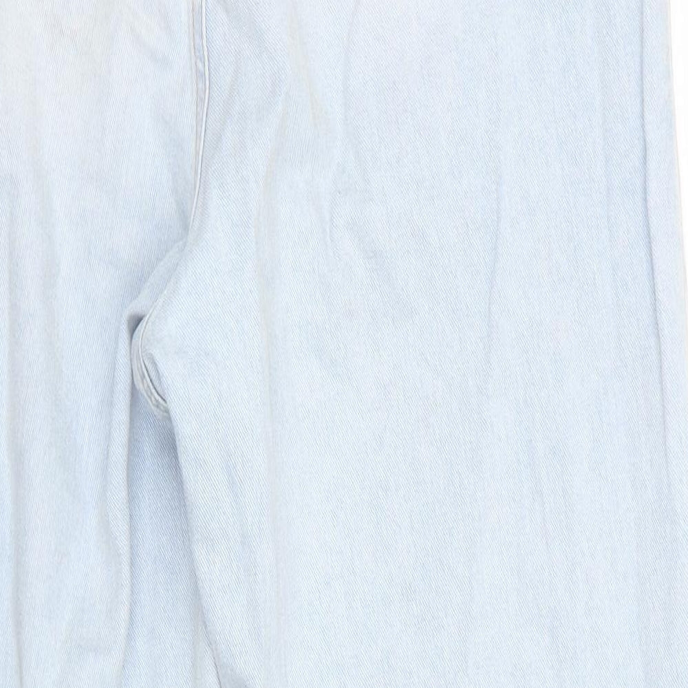 Denim Co Womens Blue  Cotton Straight Jeans Size 16 L28 in Regular  - Frilled waist & back elastication