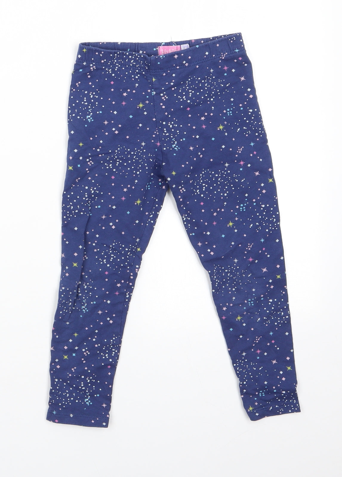 Lilly & Dan Girls Blue Polka Dot Cotton Jegging Trousers Size 3-4 Years  Regular  - Leggings Polka dots & stars