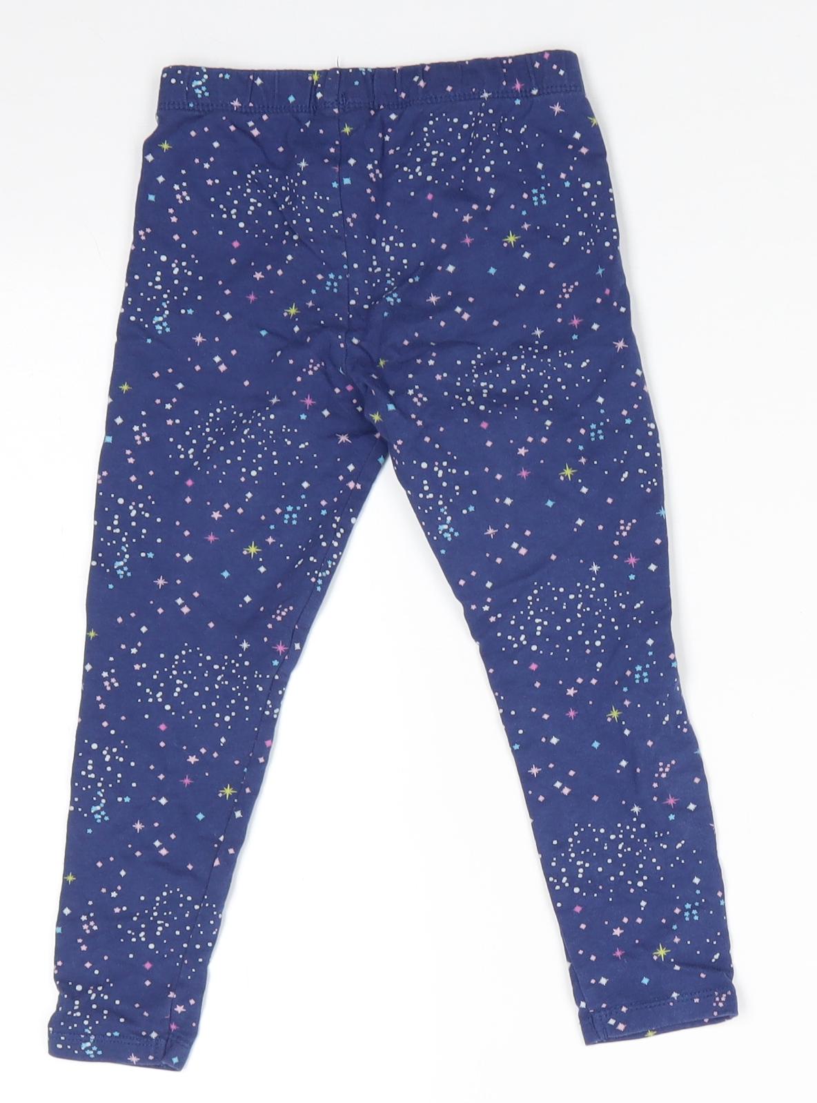 Lilly & Dan Girls Blue Polka Dot Cotton Jegging Trousers Size 3-4 Years  Regular  - Leggings Polka dots & stars