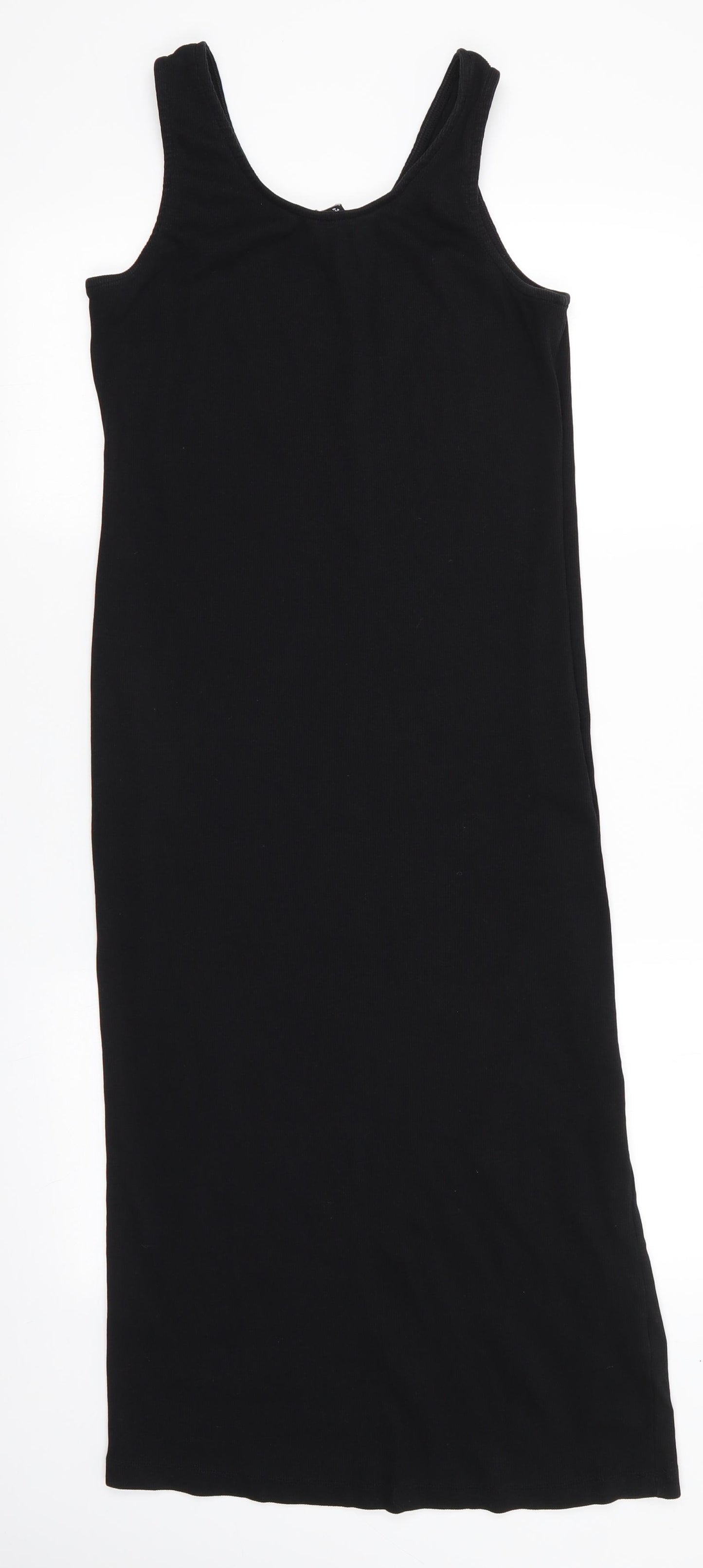 New Look Womens Black  Cotton Maxi  Size 16  Scoop Neck  - Tank Style Dress