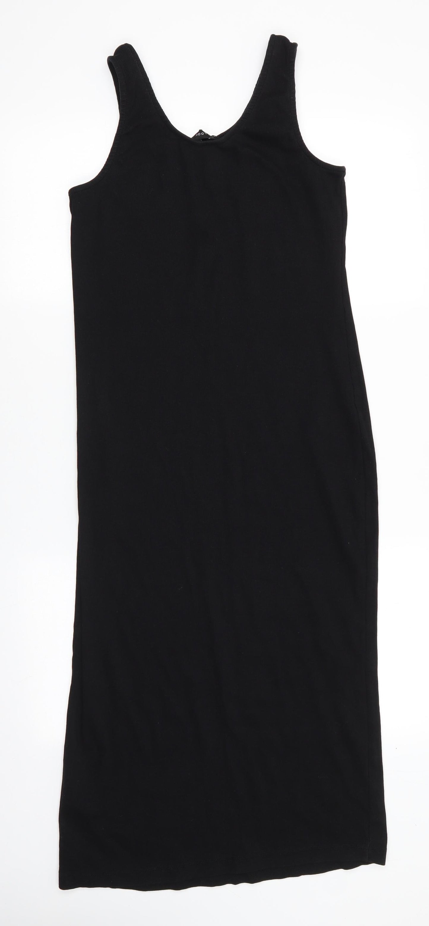 New Look Womens Black  Cotton Maxi  Size 16  Scoop Neck  - Tank Style Dress