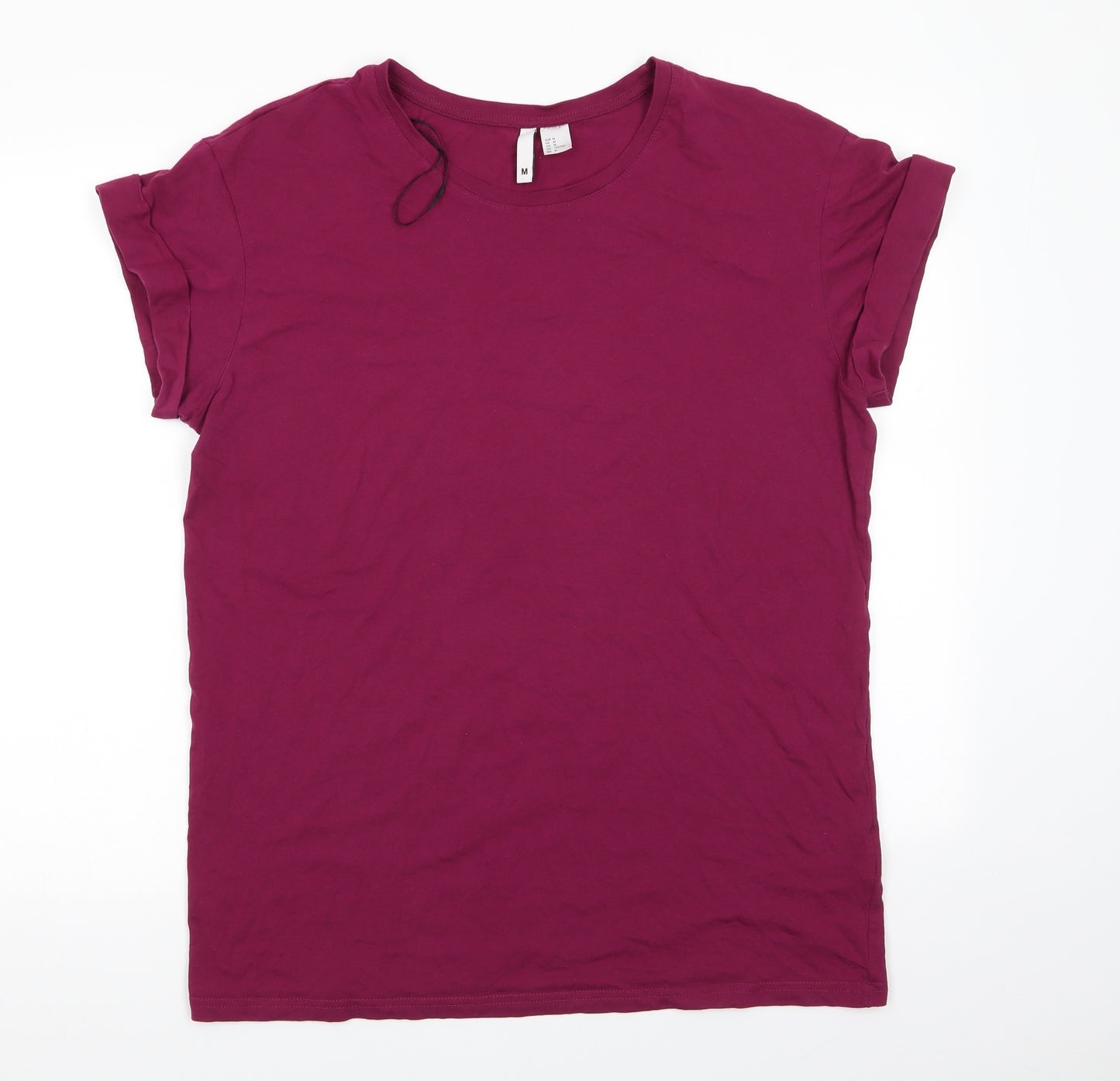 Divided Mens Red  Cotton  T-Shirt Size M Round Neck  - Claret colour