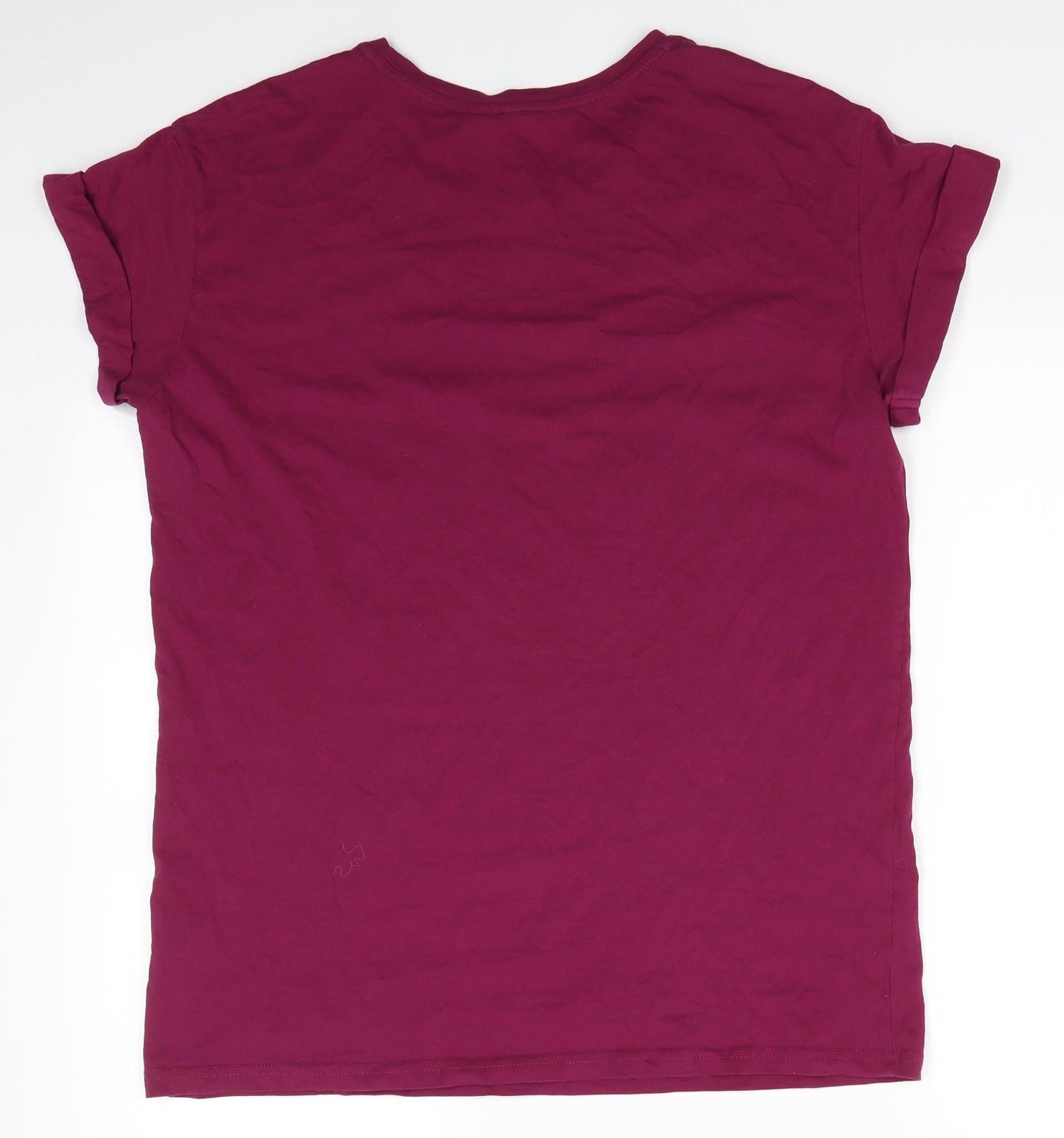 Divided Mens Red  Cotton  T-Shirt Size M Round Neck  - Claret colour
