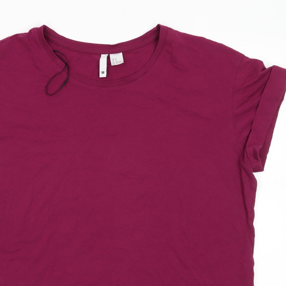 Divided Mens Red  Cotton  T-Shirt Size M Round Neck  - Claret colour