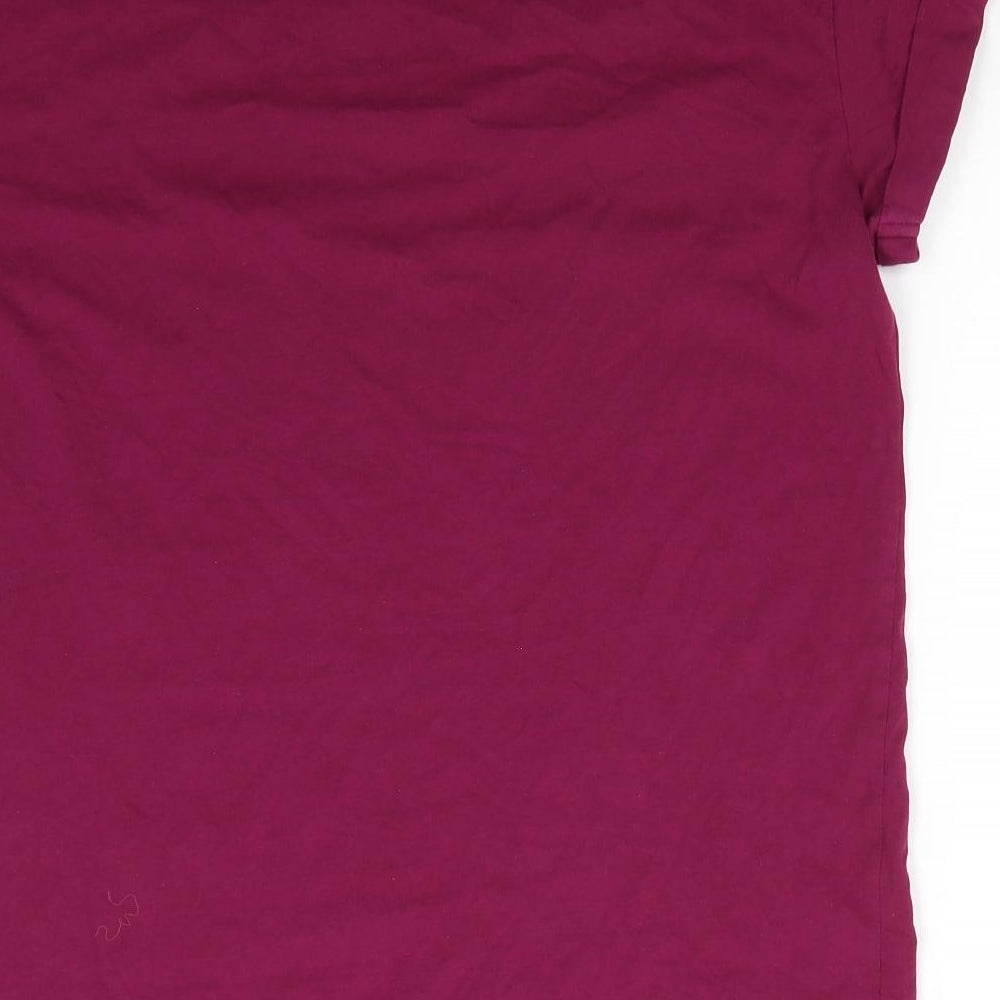 Divided Mens Red  Cotton  T-Shirt Size M Round Neck  - Claret colour