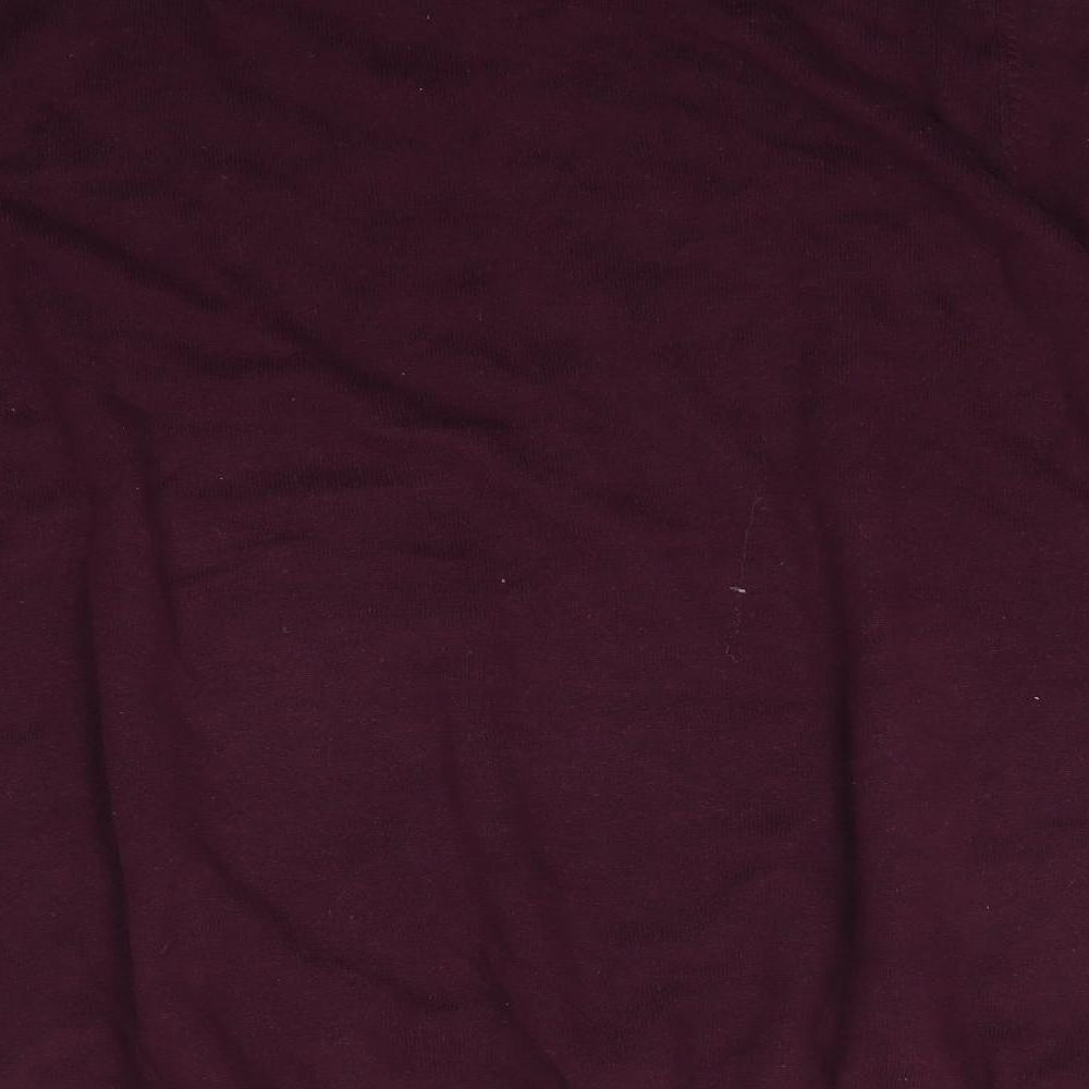 George Mens Red Collared  Cotton Pullover Jumper Size L   - Faux check shirt collar Burgandy