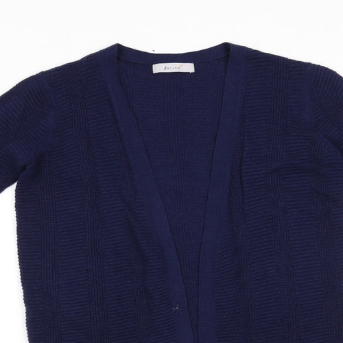 Per Una Womens Blue V-Neck  Viscose Cardigan Jumper Size 8   - Longline Cardigan Midnight Blue
