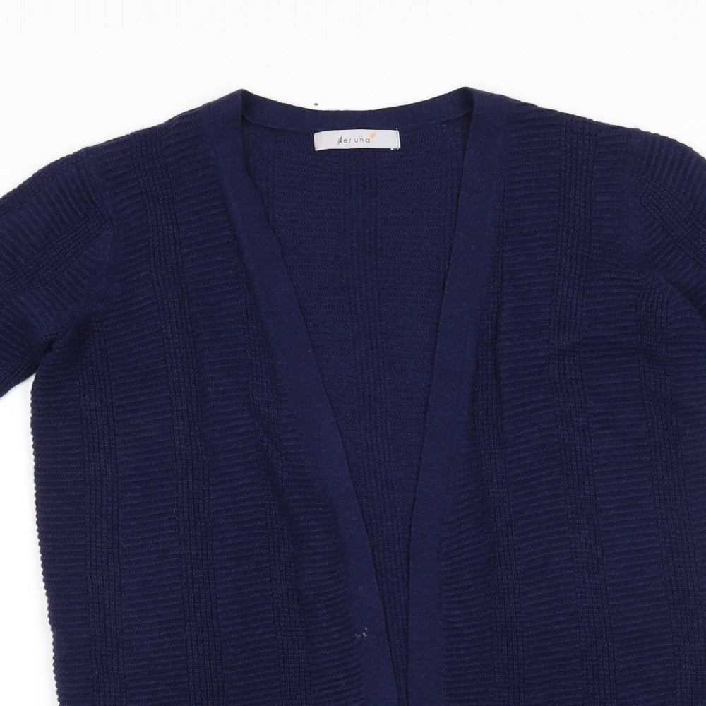 Per Una Womens Blue V-Neck  Viscose Cardigan Jumper Size 8   - Longline Cardigan Midnight Blue