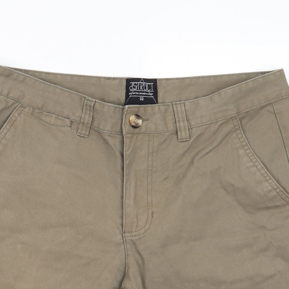 Dstruct Mens Green  Cotton Chino Shorts Size 32 in L9 in Regular  - Olive Green