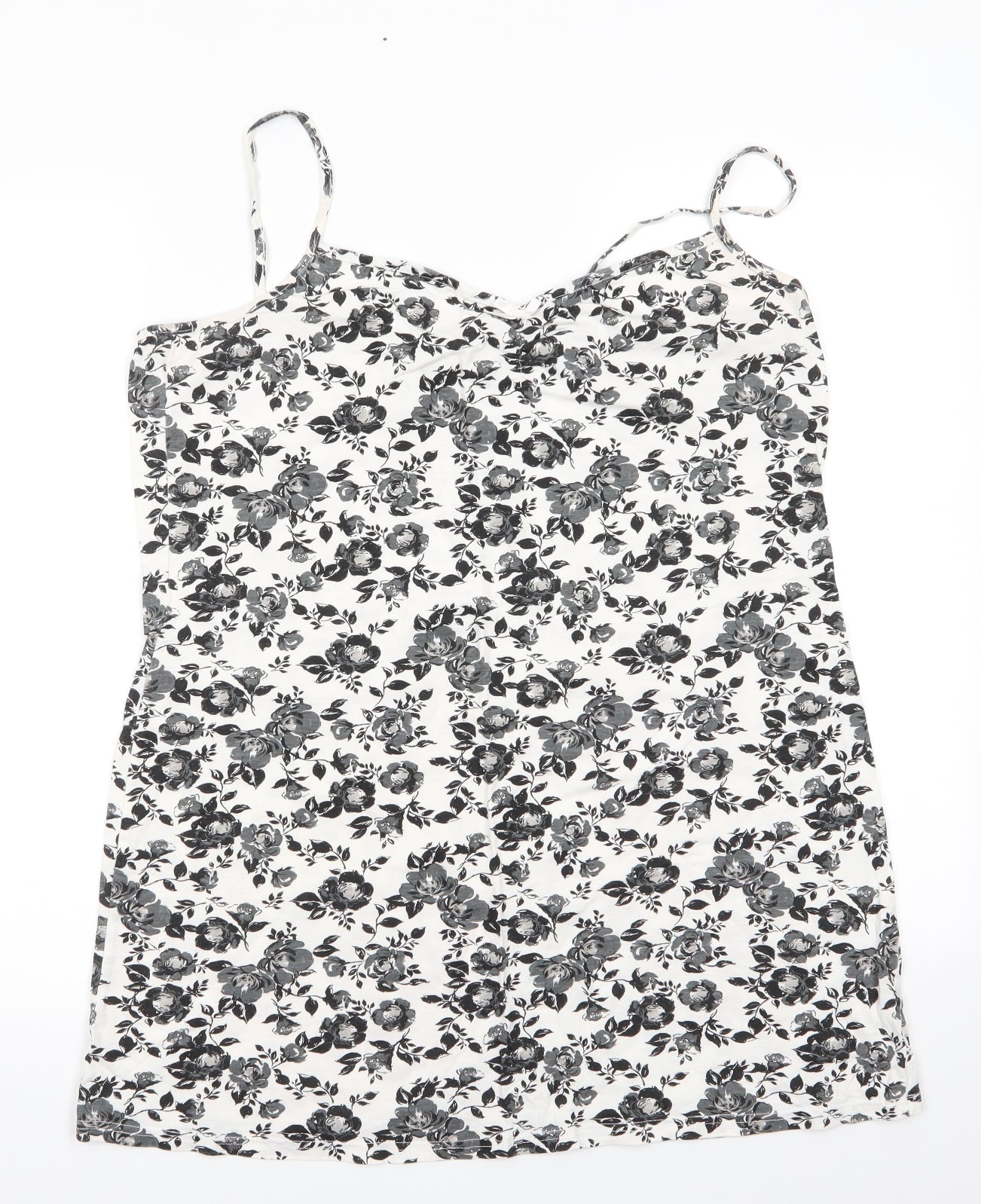 George Womens White Floral Cotton  Dress Size 16   - Grey Flowers