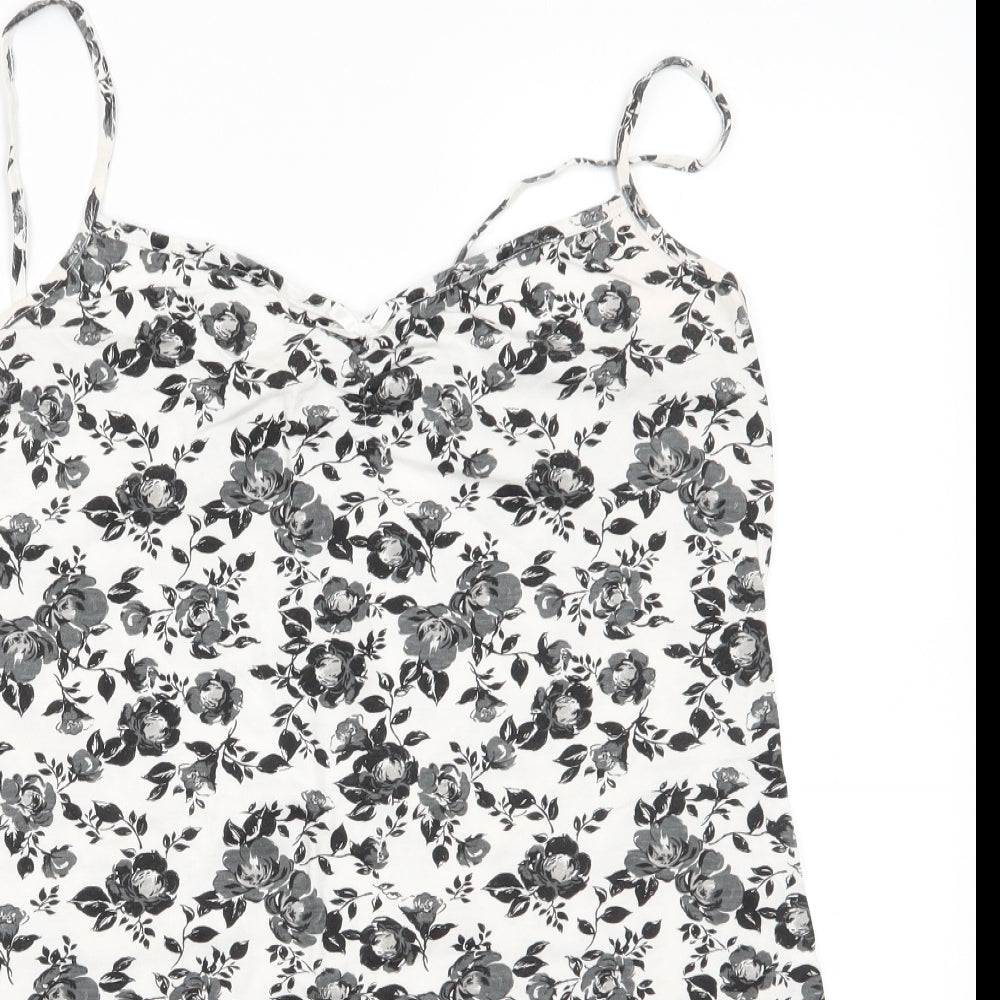 George Womens White Floral Cotton  Dress Size 16   - Grey Flowers