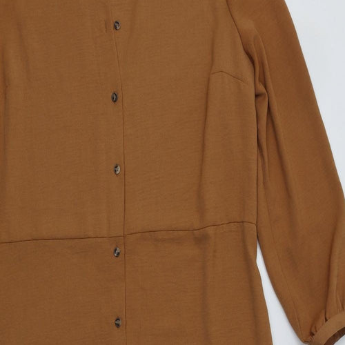 Primark Womens Brown  Polyester Maxi  Size 18  Collared