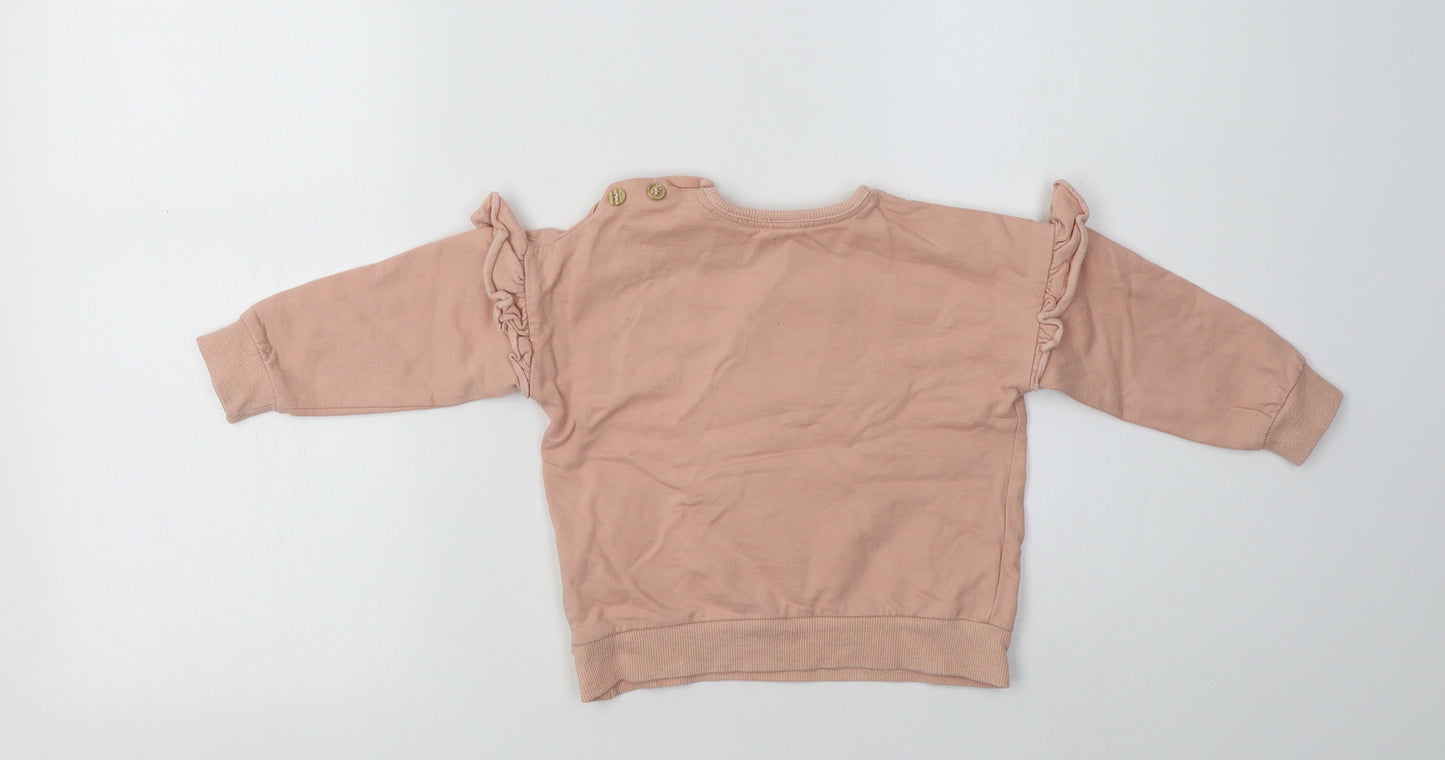 George Baby Pink  Cotton Pullover Jumper Size 12-18 Months   - Bunny