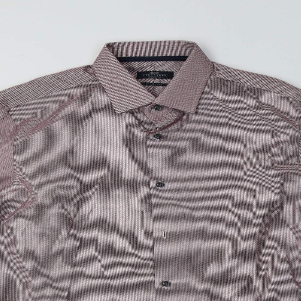 NEXT Mens Red Geometric Cotton  Dress Shirt Size 16.5 Collared