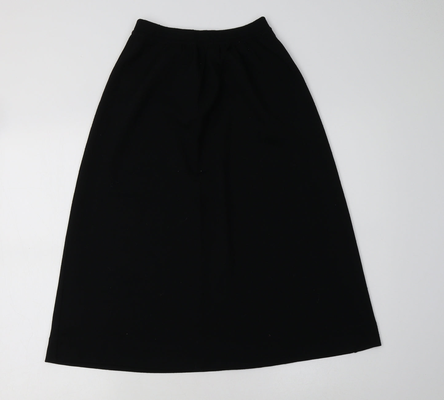 Preworn Womens Black  Wool A-Line Skirt Size 8