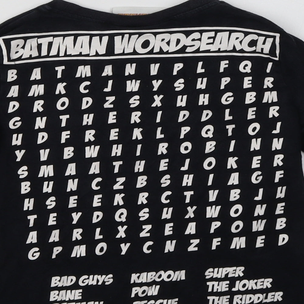 George Boys Black  Cotton Basic T-Shirt Size 5-6 Years Crew Neck  - Lego