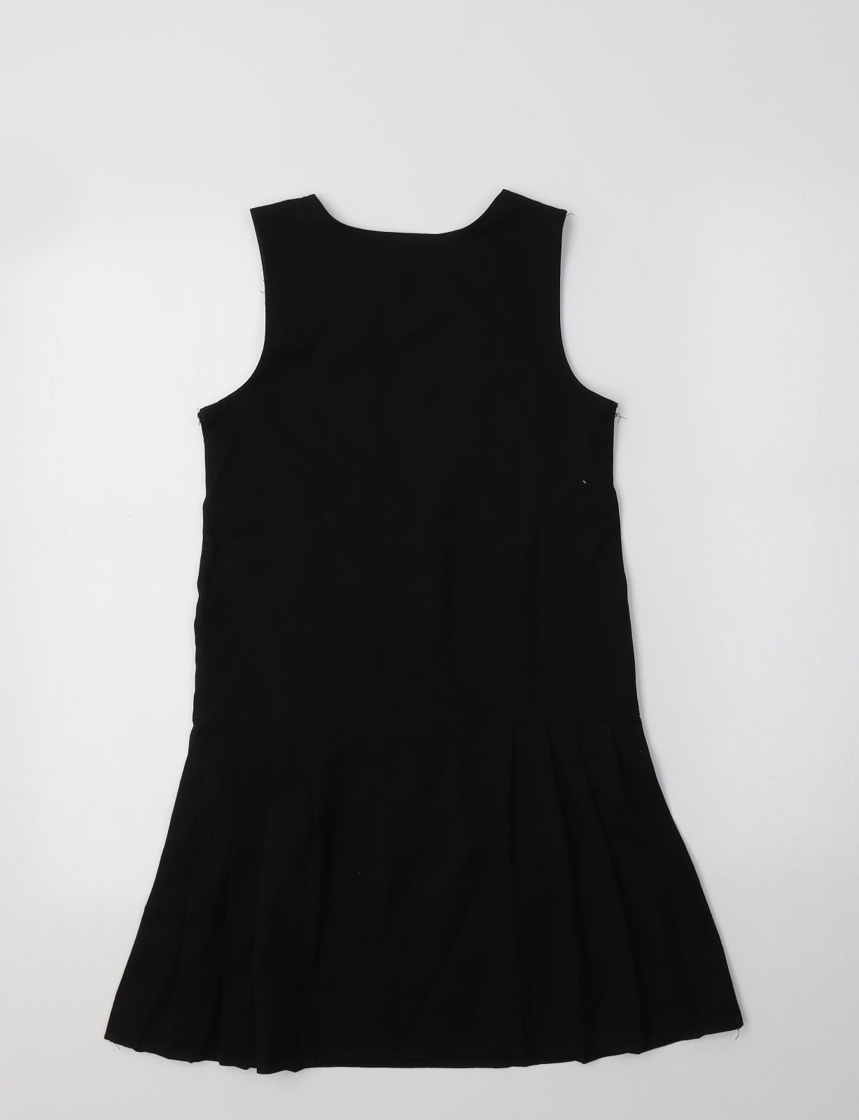 George Girls Black  Polyester Pinafore/Dungaree Dress  Size 7-8 Years  Round Neck  - School Wear