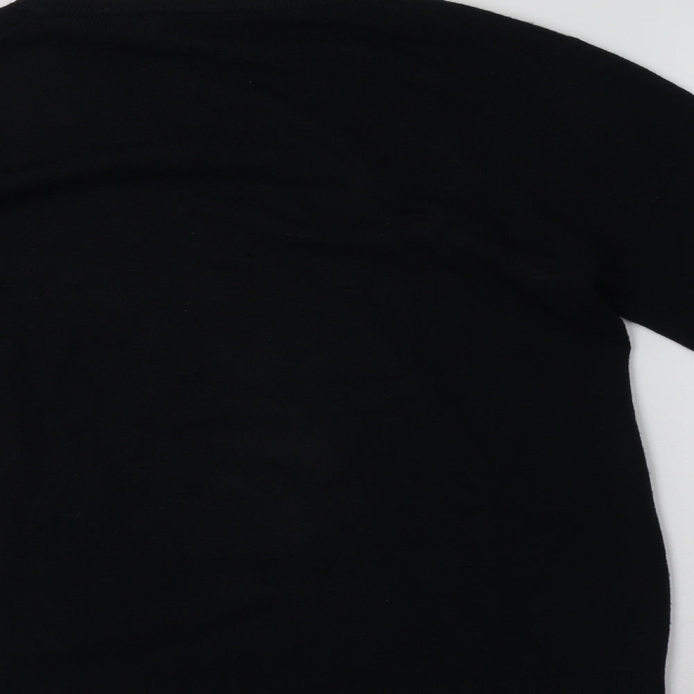 Primark Mens Black V-Neck  Acrylic Pullover Jumper Size S